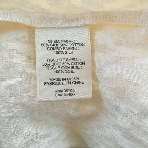 Rebecca Taylor Geometric Silk Blend Blouse Size 6 - Picture 6 of 6